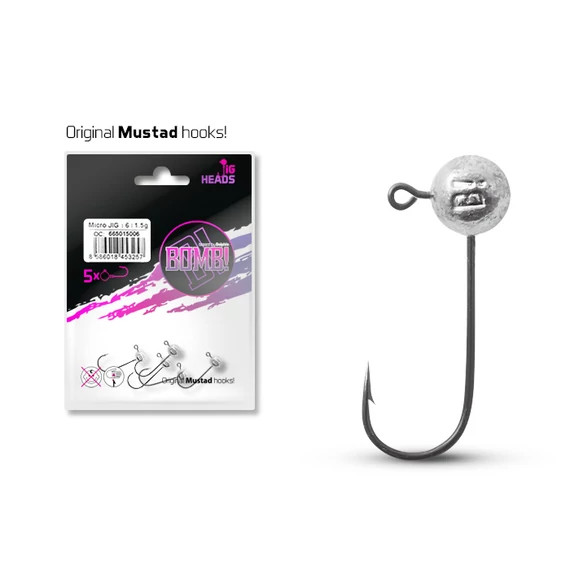 Micro jig fej Delphin BOMB! / 5db 3g-5/0